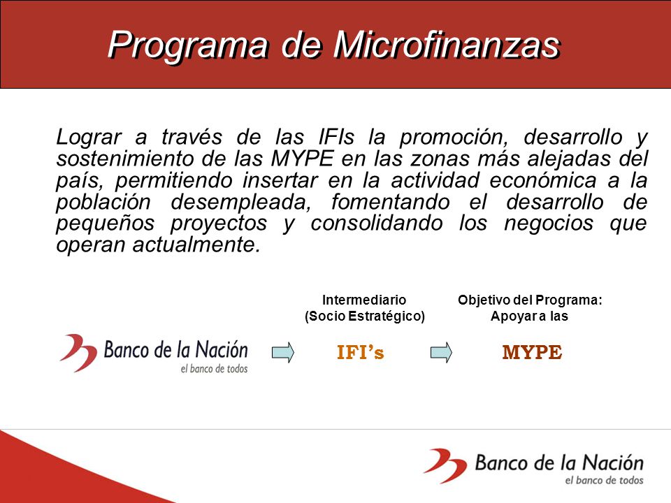 Programa de Microfinanzas