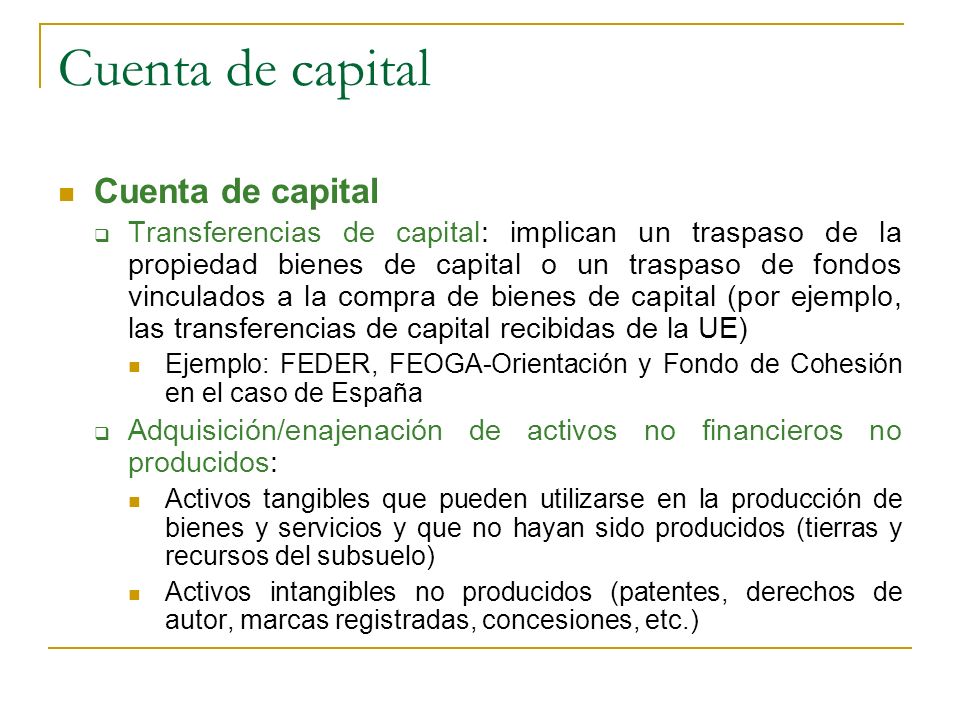 Cuenta de capital Cuenta de capital