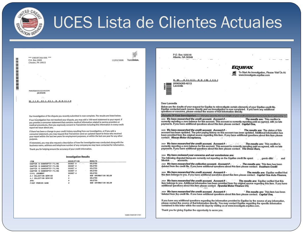 UCES Lista de Clientes Actuales