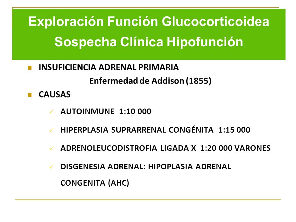 Exploración Función Glucocorticoidea Sospecha Clínica Hipofunción