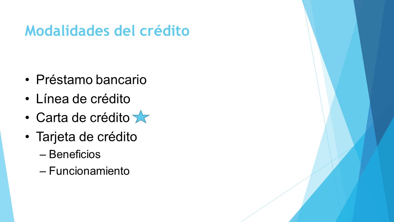 Modalidades del crédito