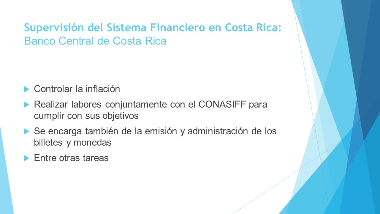 Supervisión del Sistema Financiero en Costa Rica: Banco Central de Costa Rica
