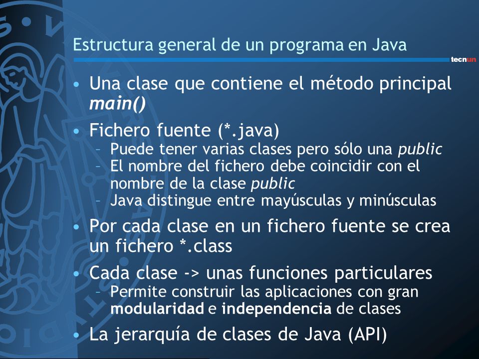 Estructura general de un programa en Java