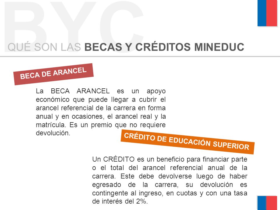 BYC QUÉ SON LAS BECAS Y CRÉDITOS MINEDUC BECA DE ARANCEL