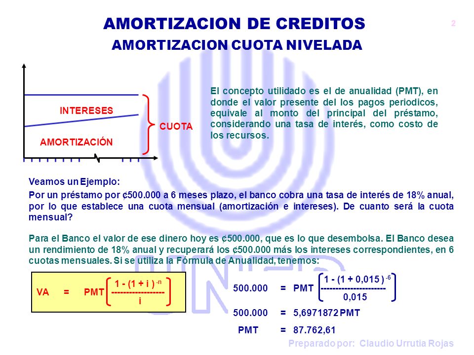 AMORTIZACION DE CREDITOS