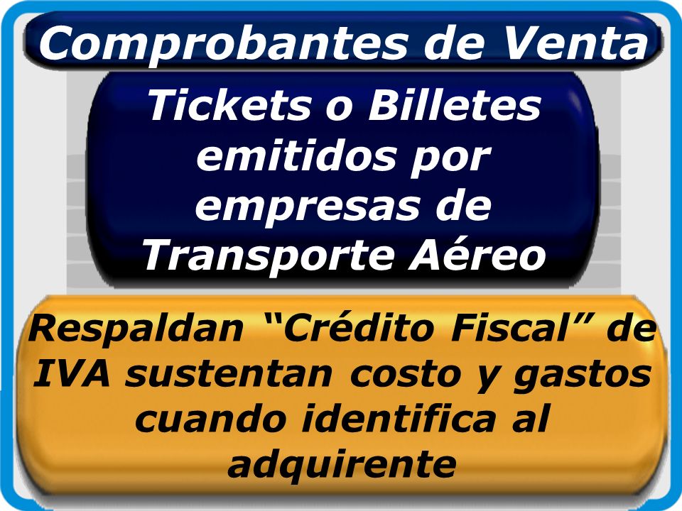Tickets o Billetes emitidos por empresas de Transporte Aéreo