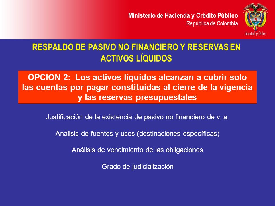 RESPALDO DE PASIVO NO FINANCIERO Y RESERVAS EN ACTIVOS LÍQUIDOS