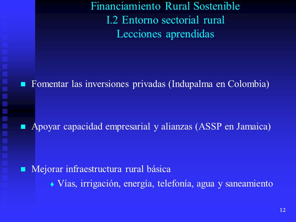 Financiamiento Rural Sostenible I