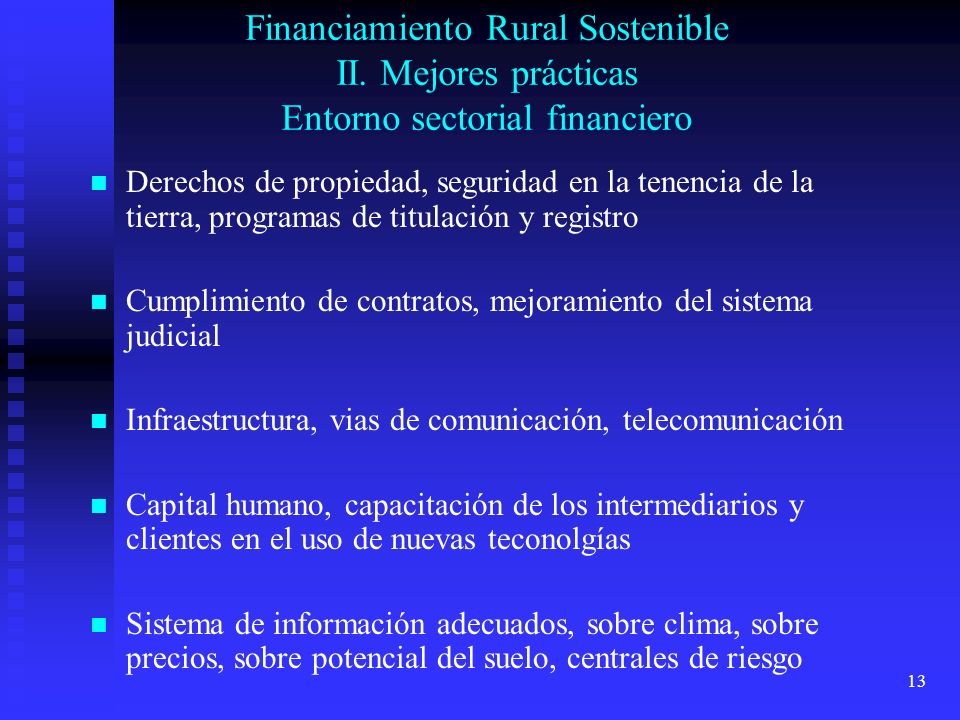 Financiamiento Rural Sostenible II