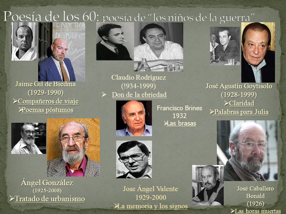 Poesía de los 60: poesía de los niños de la guerra