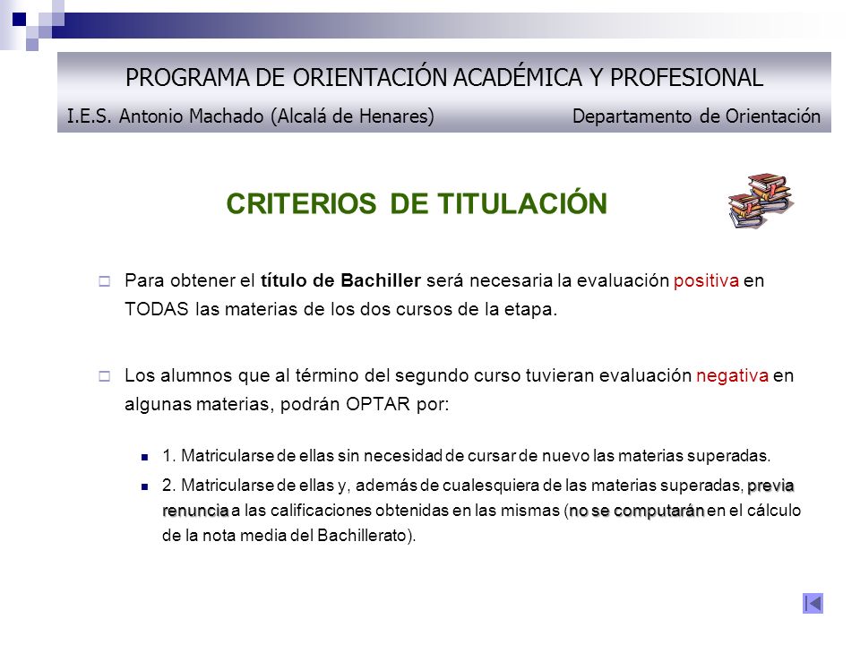 CRITERIOS DE TITULACIÓN