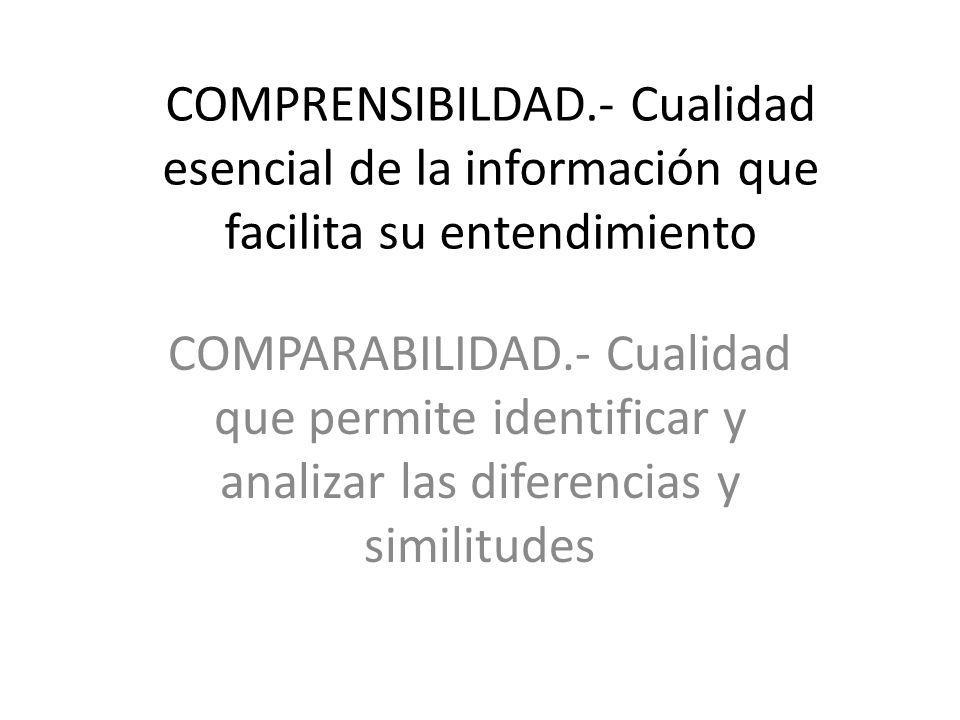COMPRENSIBILDAD.- Cualidad esencial de la información que facilita su entendimiento