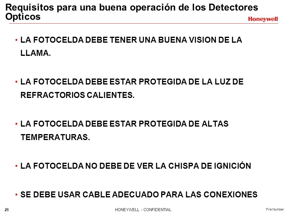 Requisitos para una buena operación de los Detectores Opticos