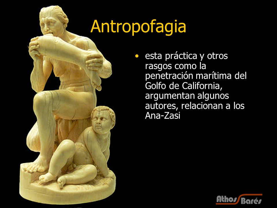 Antropofagia esta práctica y otros rasgos como la penetración marítima del Golfo de California, argumentan algunos autores, relacionan a los Ana-Zasi.