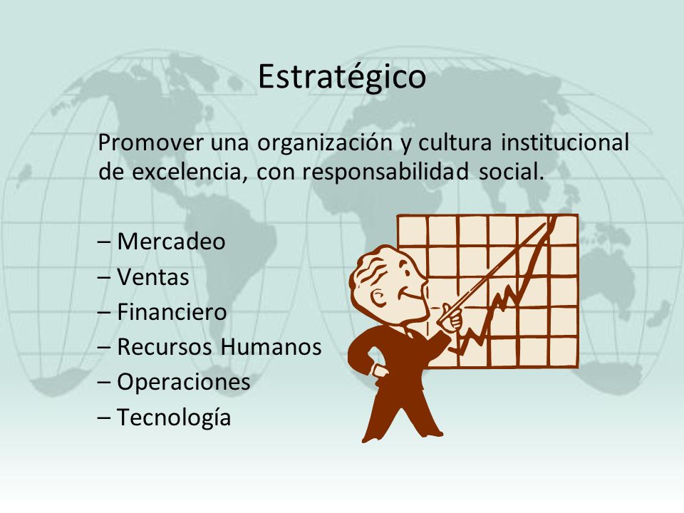 Estratégico Promover una organización y cultura institucional de excelencia, con responsabilidad social.