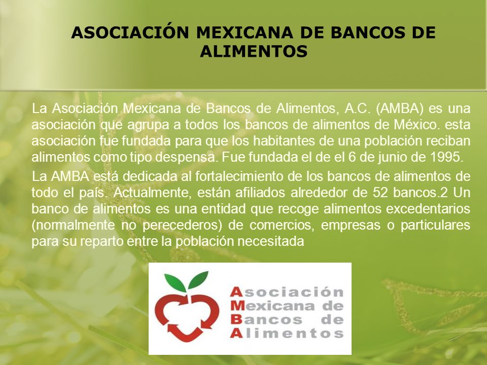 ASOCIACIÓN MEXICANA DE BANCOS DE ALIMENTOS