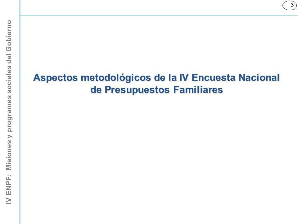 Aspectos metodológicos de la IV Encuesta Nacional de Presupuestos Familiares