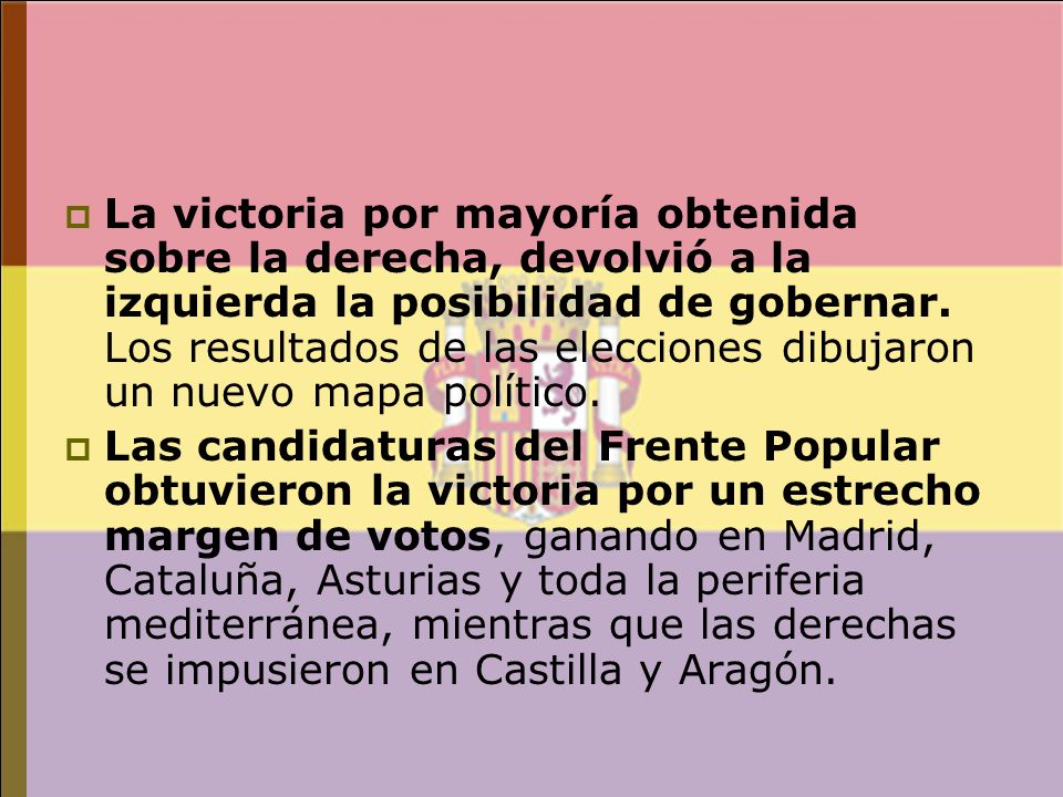La victoria por mayoría obtenida sobre la derecha, devolvió a la izquierda la posibilidad de gobernar. Los resultados de las elecciones dibujaron un nuevo mapa político.