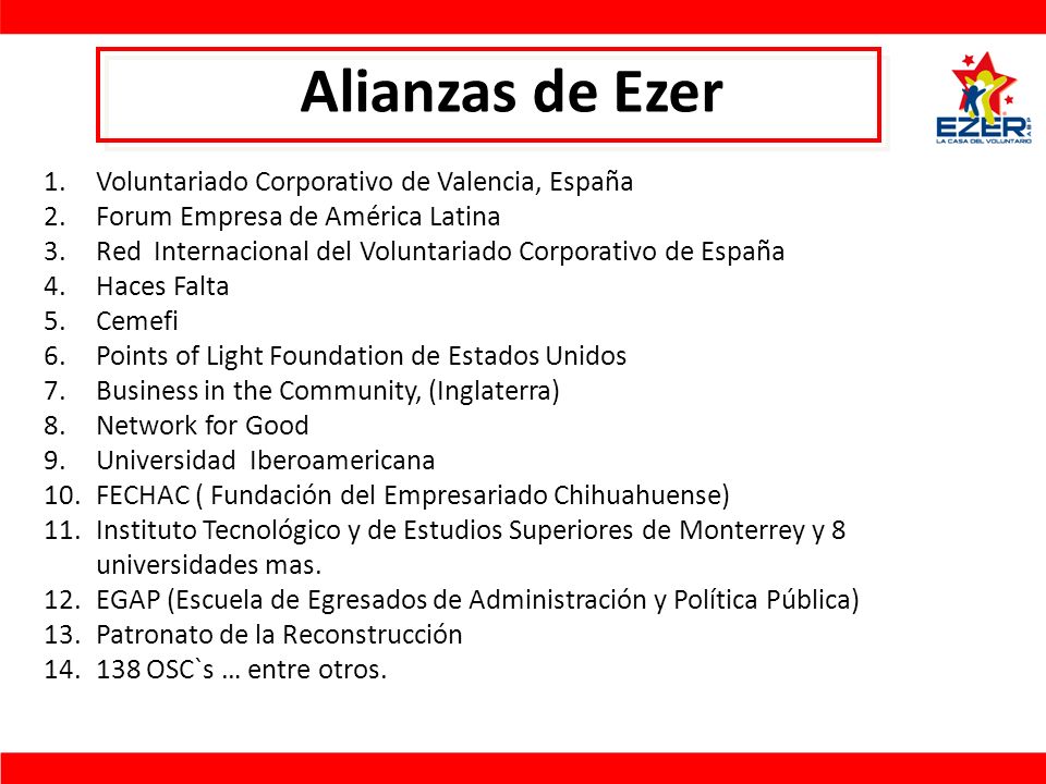 Alianzas de Ezer Voluntariado Corporativo de Valencia, España