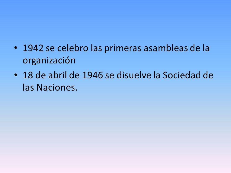 1942 se celebro las primeras asambleas de la organización