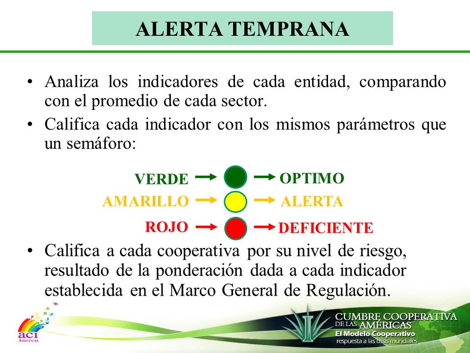 ALERTA TEMPRANA Analiza los indicadores de cada entidad, comparando con el promedio de cada sector.