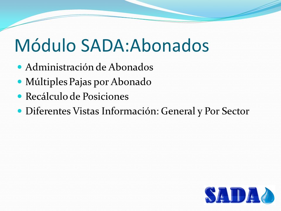 Módulo SADA:Abonados Administración de Abonados