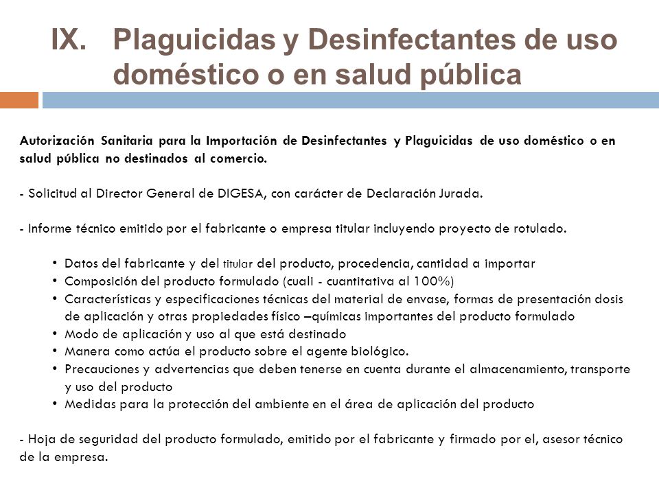 Plaguicidas y Desinfectantes de uso doméstico o en salud pública