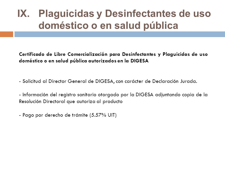 Plaguicidas y Desinfectantes de uso doméstico o en salud pública
