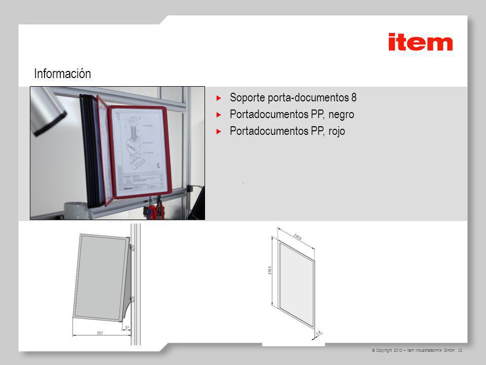 Información Soporte porta-documentos 8 Portadocumentos PP, negro