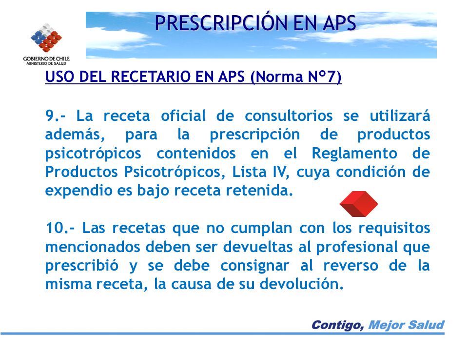 PRESCRIPCIÓN EN APS USO DEL RECETARIO EN APS (Norma N°7)