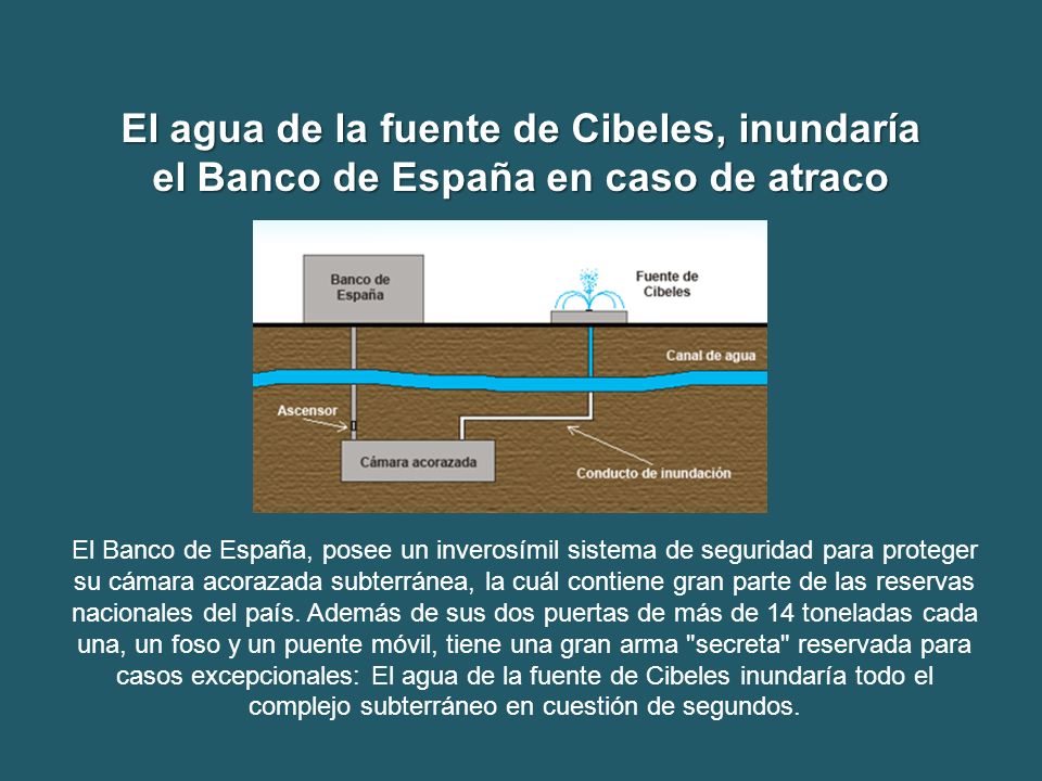 El agua de la fuente de Cibeles, inundaría el Banco de España en caso de atraco