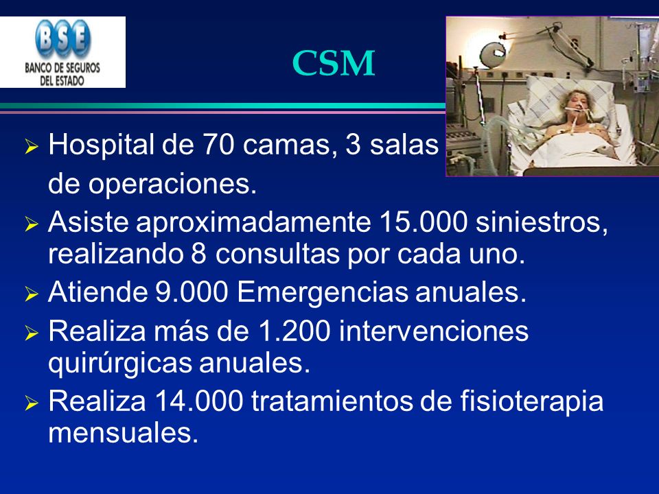 CSM Hospital de 70 camas, 3 salas de operaciones.