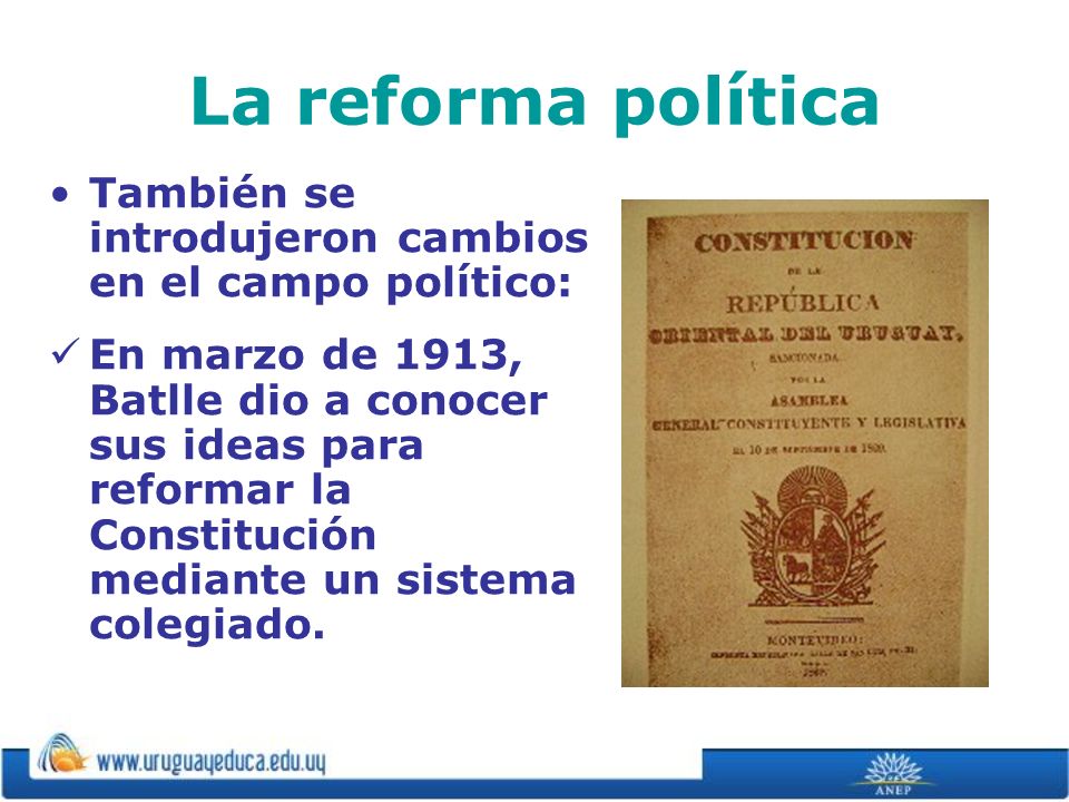 La reforma política También se introdujeron cambios en el campo político: