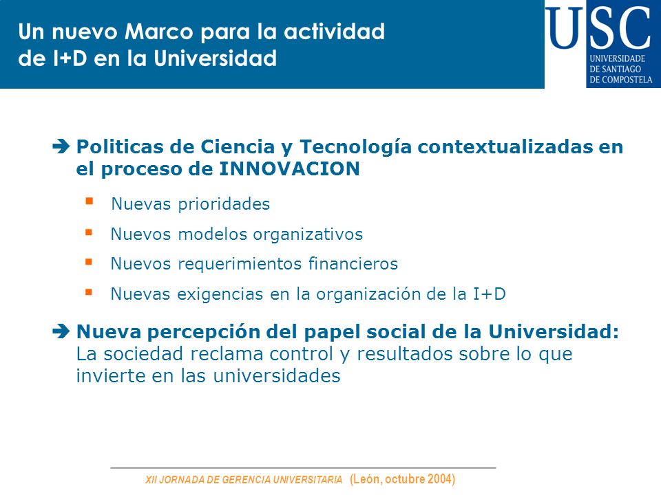 Un nuevo Marco para la actividad de I+D en la Universidad