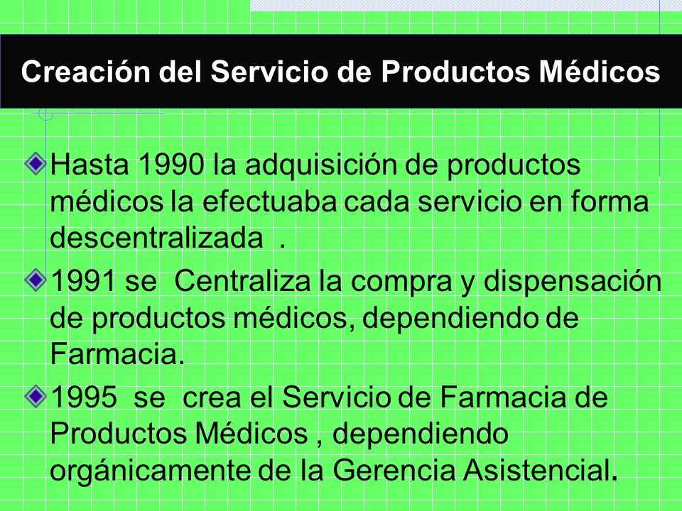 Creación del Servicio de Productos Médicos