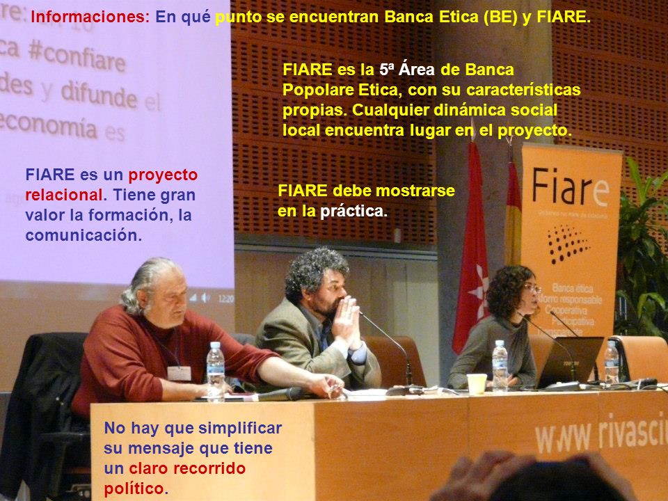 Informaciones: En qué punto se encuentran Banca Etica (BE) y FIARE.