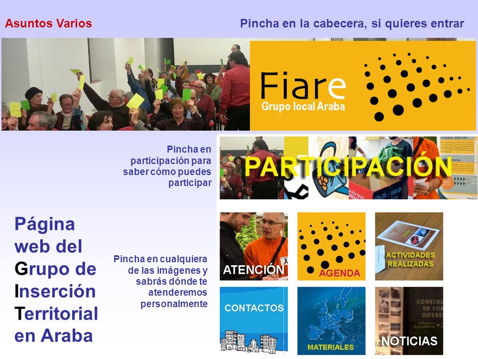 Página web del Grupo de Inserción Territorial en Araba Asuntos Varios