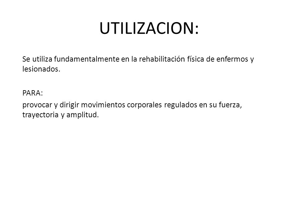 UTILIZACION: