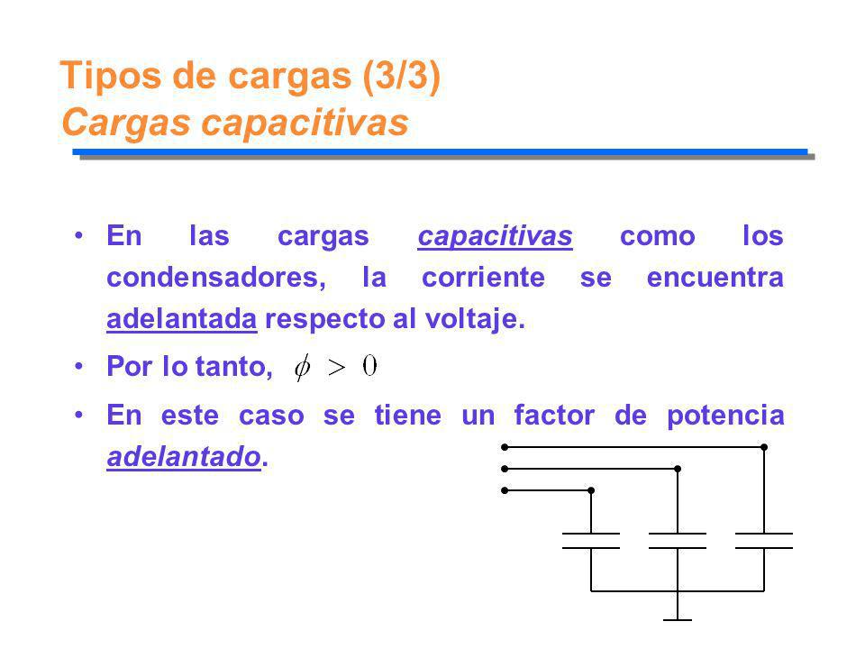 Tipos de cargas (3/3) Cargas capacitivas