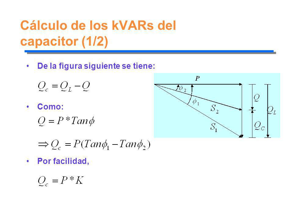 Cálculo de los kVARs del capacitor (1/2)