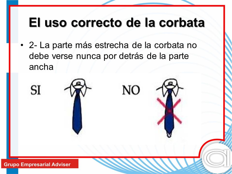 El uso correcto de la corbata