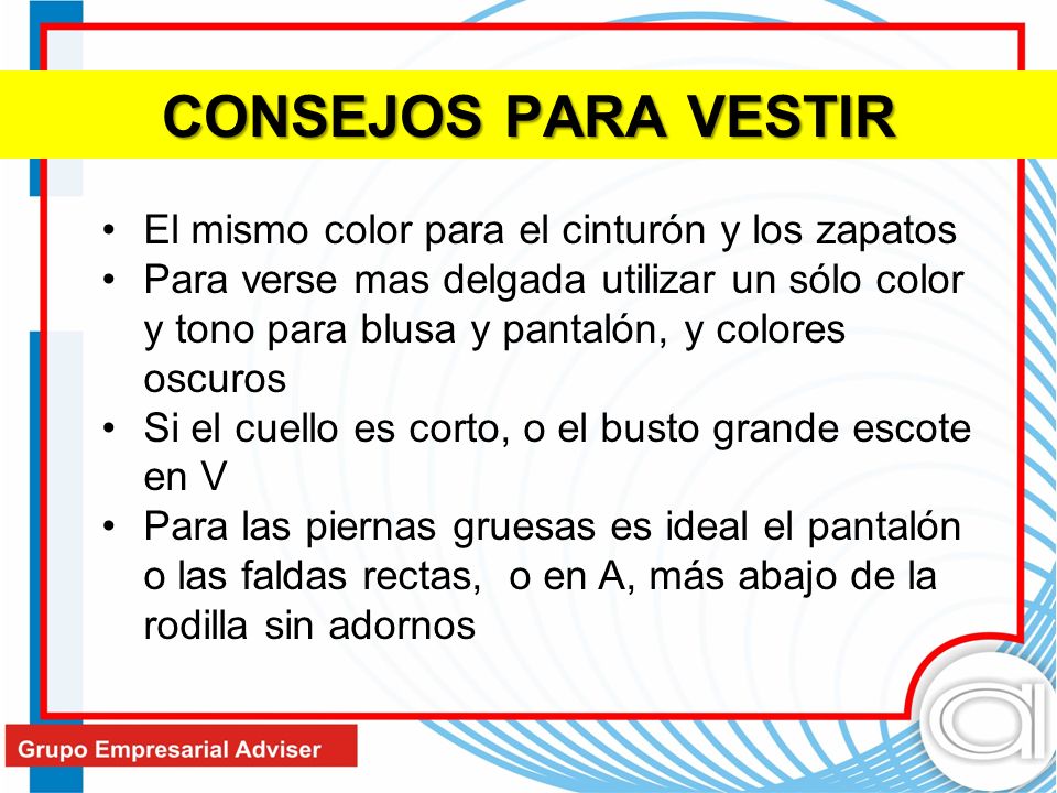 CONSEJOS PARA VESTIR El mismo color para el cinturón y los zapatos