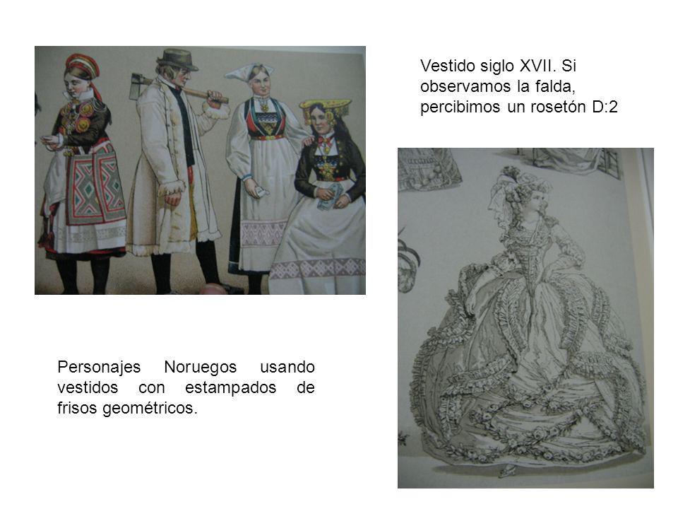 Vestido siglo XVII. Si observamos la falda, percibimos un rosetón D:2