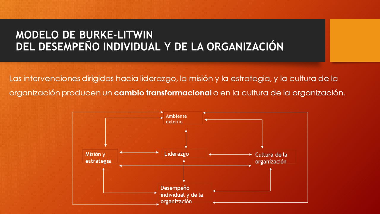 MODELO DE BURKE-LITWIN DEL DESEMPEÑO INDIVIDUAL Y DE LA ORGANIZACIÓN