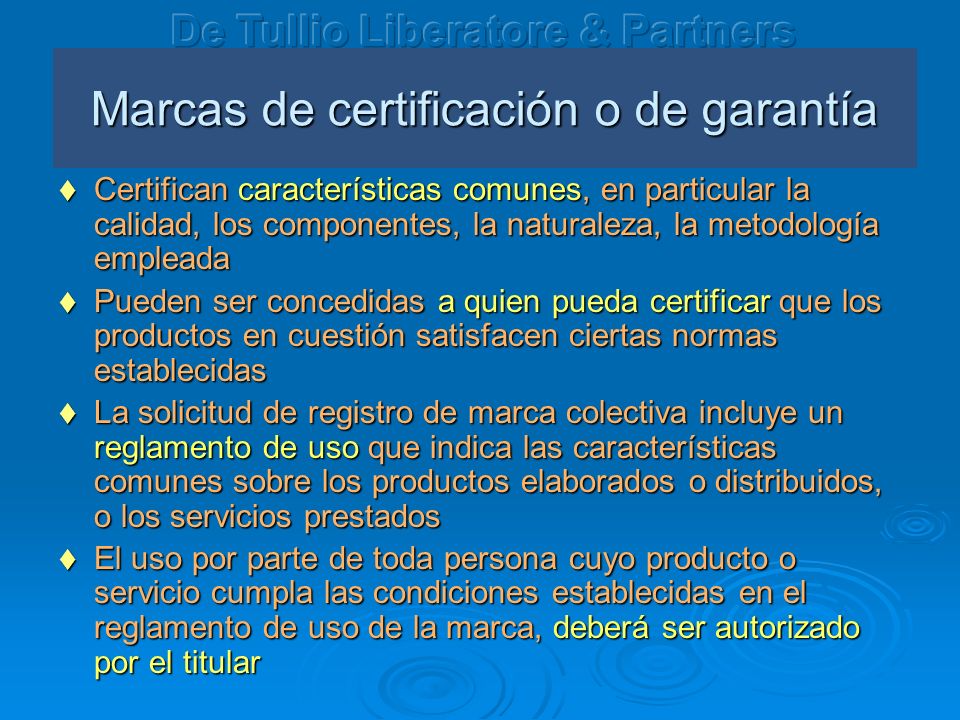 Marcas de certificación o de garantía