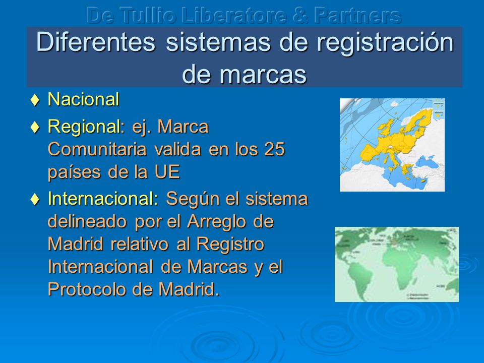 Diferentes sistemas de registración de marcas