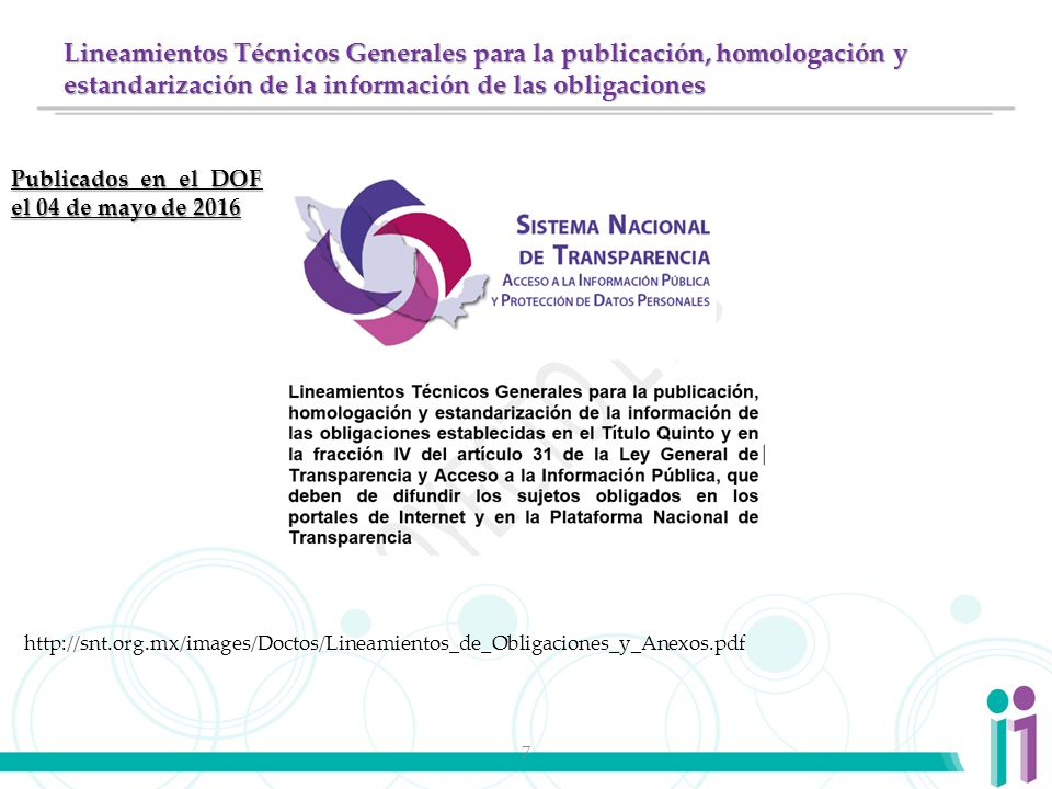 Lineamientos Técnicos Generales para la publicación, homologación y estandarización de la información de las obligaciones