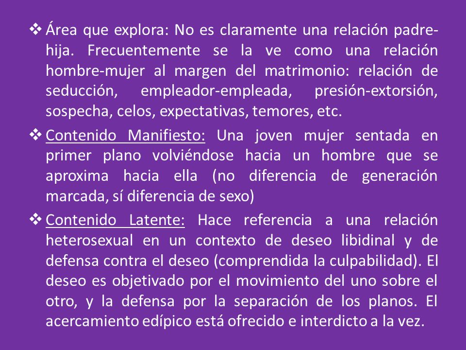 Área que explora: No es claramente una relación padre-hija