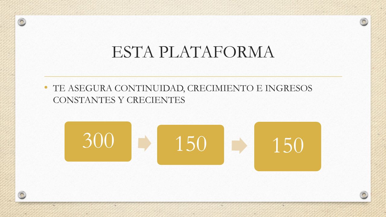 ESTA PLATAFORMA TE ASEGURA CONTINUIDAD, CRECIMIENTO E INGRESOS CONSTANTES Y CRECIENTES