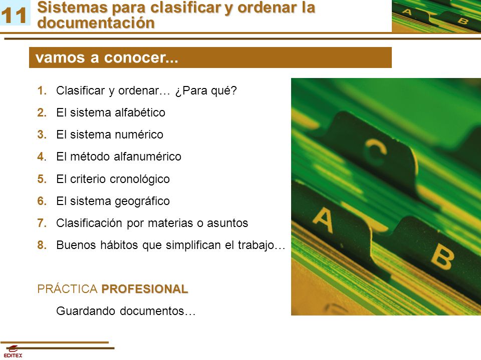 Sistemas para clasificar y ordenar la documentación